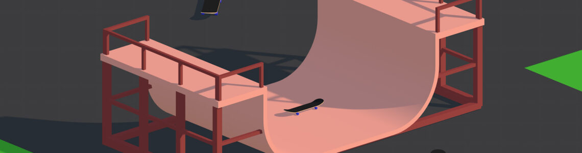 Low res 3D model half-pipe animation
